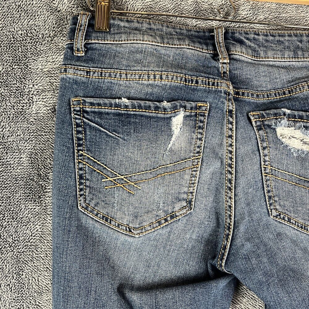 BKE Payton Jeans Womens 28R Blue Denim Cropped Mid-Rise Distressed Stretch - Picture 6 of 16